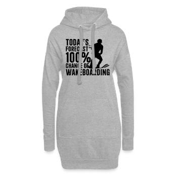 Les prévisions du jour 100 % de chance de Wakeboard - Sweat-shirt à capuche long Femme - gris chiné - Devant