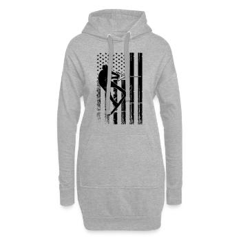 Wakeboard US Flag Wakeboard Wakeboarder - Sweat-shirt à capuche long Femme - gris chiné - Devant