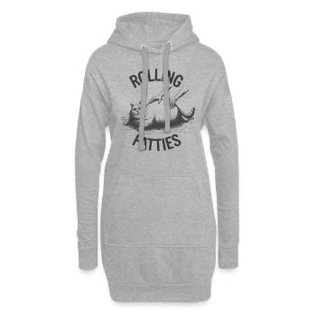 Rolling Fatties Katze Humor - Hoodie-Kleid - Grau meliert - Vorne