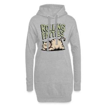 Rolling Fatties Katze Humor - Hoodie-Kleid - Grau meliert - Vorne