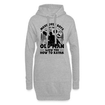 Déplacez-vous les garçons, laissez ce vieil homme vous montrer comment - Sweat-shirt à capuche long Femme - gris chiné - Devant