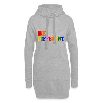 Be different - Sweat-shirt à capuche long Femme - gris chiné - Devant