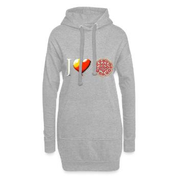 Pizza - Sweat-shirt à capuche long Femme - gris chiné - Devant