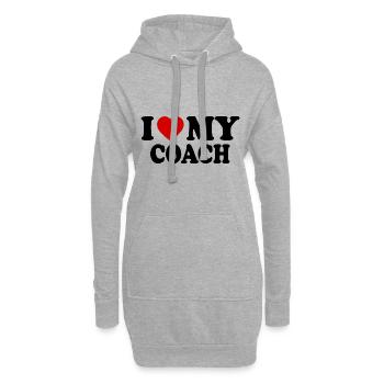 I love my coach - Hoodie-Kleid - Grau meliert - Vorne