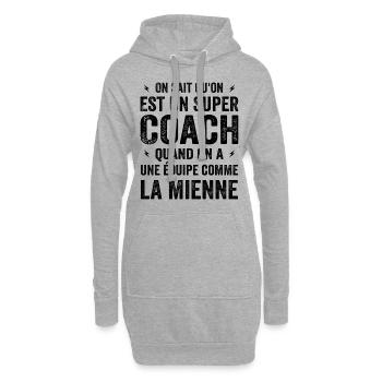 Wir wissen, dass wir ein großartiger Trainer sind - Hoodie-Kleid - Grau meliert - Vorne