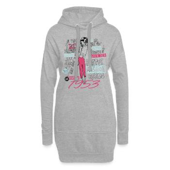 Jahrgang 1953 Geburtstagsgeschenk 1953 Mädchen 1953 - Hoodie-Kleid - Grau meliert - Vorne