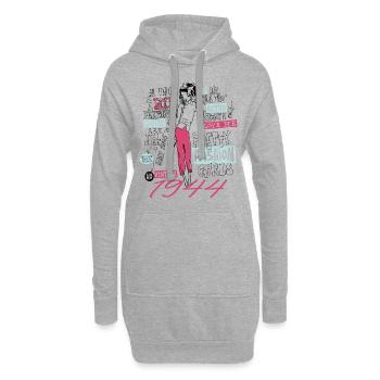 Millésime 1944 Cadeau Anniversaire 1944 Fille 1944 - Sweat-shirt à capuche long Femme - gris chiné - Devant