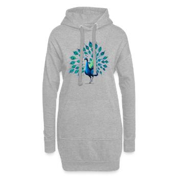 Paon - Sweat-shirt à capuche long Femme - gris chiné - Devant