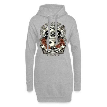 J'adore la plongée - Sweat-shirt à capuche long Femme - gris chiné - Devant