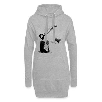 Holzfäller Axt Beil Holz hacken cooles Geschenk - Hoodie-Kleid - Grau meliert - Vorne