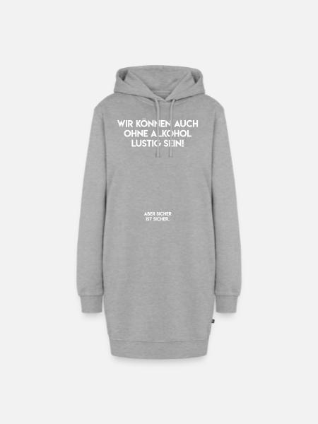 Lustige Sprüche - Hoodie-Kleid - Grau meliert