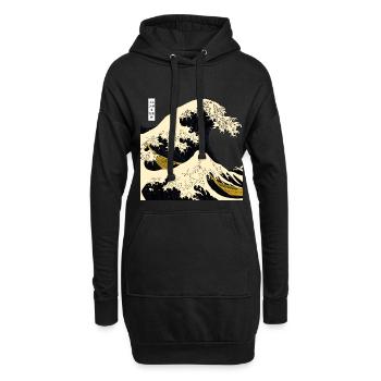 Bateau de surfeur - Sweat-shirt à capuche long Femme - noir - Devant