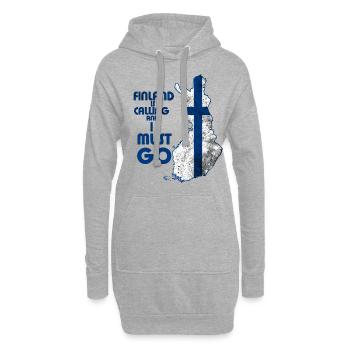 Finlande - Sweat-shirt à capuche long Femme - gris chiné - Devant