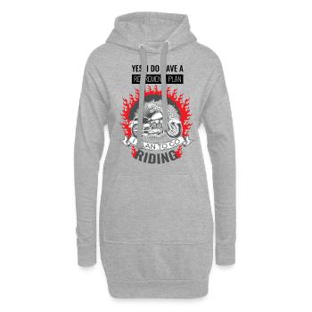 Motorrad Motorradfahrer Rentner Rente Spruch - Hoodie-Kleid - Grau meliert - Vorne