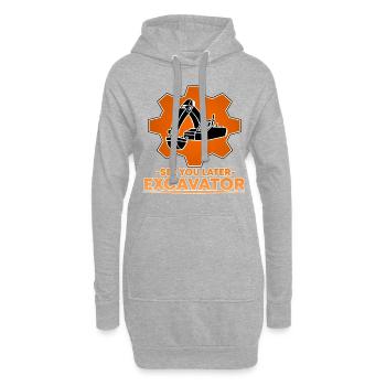 Baggerfahrer Bagger lustig Spruch Geschenk - Hoodie-Kleid - Grau meliert - Vorne