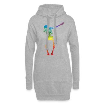 Dabbing Skeleton Gay Pride - Hoodie Dress - heather grey - Front