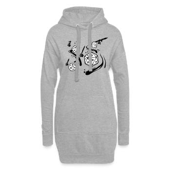 Dés combat cadeau amusant - Sweat-shirt à capuche long Femme - gris chiné - Devant
