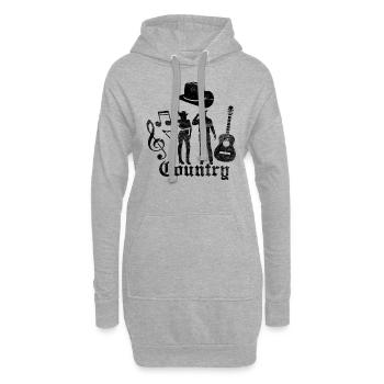 Country Music Shirt - Sweat-shirt à capuche long Femme - gris chiné - Devant