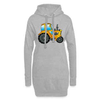 tracteur - Sweat-shirt à capuche long Femme - gris chiné - Devant