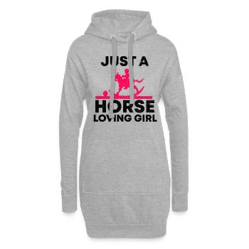 Chevaux - Sweat-shirt à capuche long Femme - gris chiné - Devant