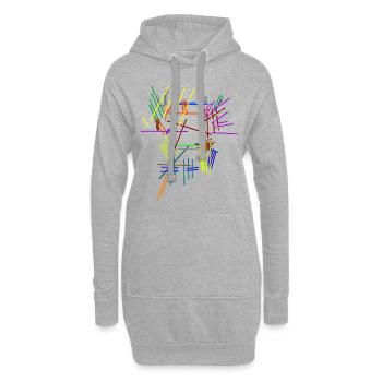 techno - Hoodie-Kleid - Grau meliert - Vorne