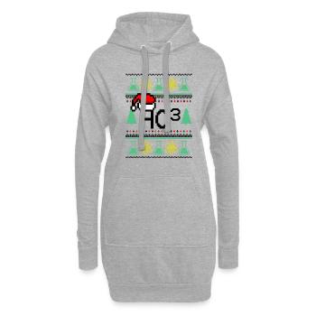 Noël laid Hohoho chimie drôle Ho haut 3 - Sweat-shirt à capuche long Femme - gris chiné - Devant