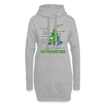Géométrie, prof, math, noël - Sweat-shirt à capuche long Femme - gris chiné - Devant
