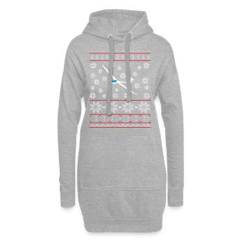 Christmas Segelflugzeug Segelflieger Geschenk ASW - Hoodie-Kleid - Grau meliert - Vorne