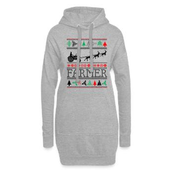 Ugly Christmas Farmer Agriculteur - Sweat-shirt à capuche long Femme - gris chiné - Devant