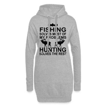 Angeln & Jagd Shirt Geschenke für Jäger, die gerne - Hoodie-Kleid - Grau meliert - Vorne