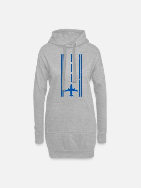 Pilot Piloten Geschenk - Hoodie-Kleid - Grau meliert