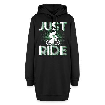Cyclisme ride - Sweat-shirt à capuche long Femme - noir - Devant
