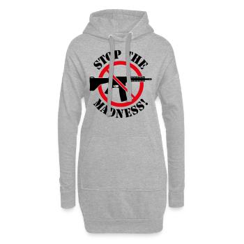 Stop The Madness! (Waffenverbot Verbotsschild 2C) - Hoodie-Kleid - Grau meliert - Vorne