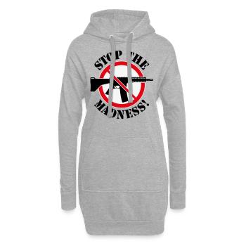 Stop The Madness! (Waffenverbot Verbotsschild 3C) - Hoodie-Kleid - Grau meliert - Vorne