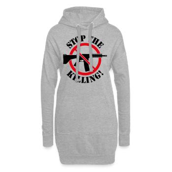 Stop The Killing! (Waffenverbot Verbotsschild 2C) - Hoodie-Kleid - Grau meliert - Vorne