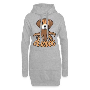 Octodog Octopus Chien Mignon Animal de compagnie - Sweat-shirt à capuche long Femme - gris chiné - Devant