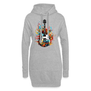 Guitare électrique coloré guitariste instrument de musique rock - Sweat-shirt à capuche long Femme - gris chiné - Devant