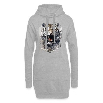 Tiger Tigerkopf Raubkatze Raubtier Stark Kraft - Hoodie-Kleid - Grau meliert - Vorne