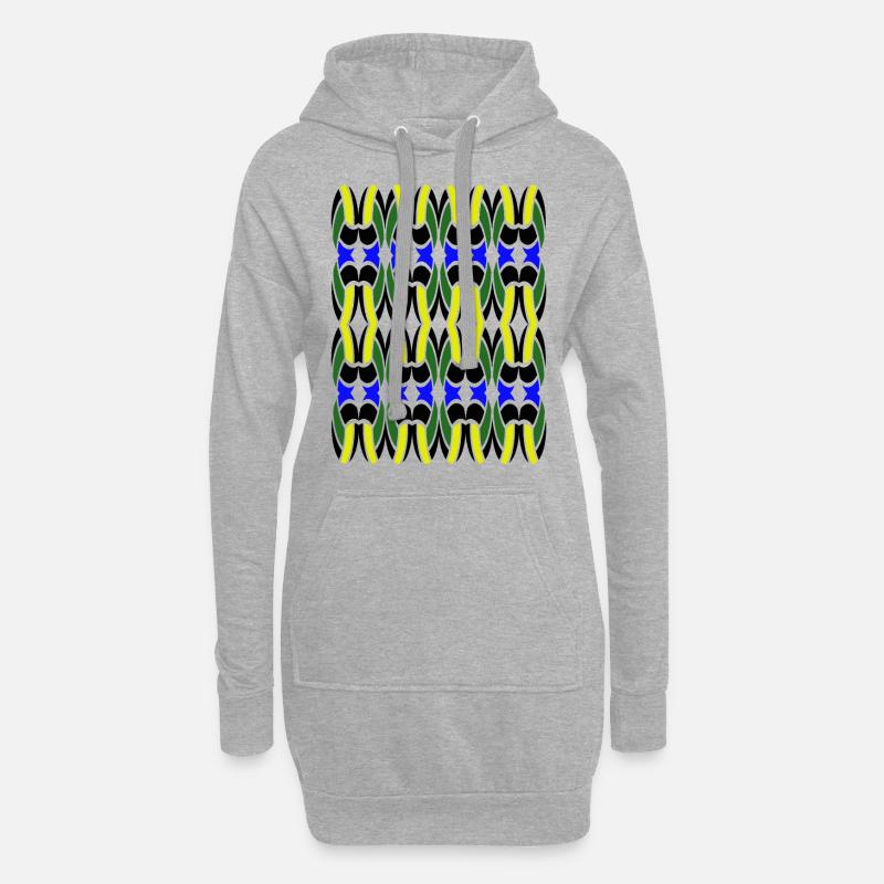 Design multicolore unique - Sweat-shirt à capuche long Femme - gris chiné