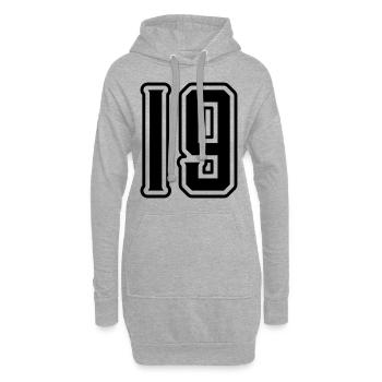 19 Zahl symbol - Hoodie-Kleid - Grau meliert - Vorne