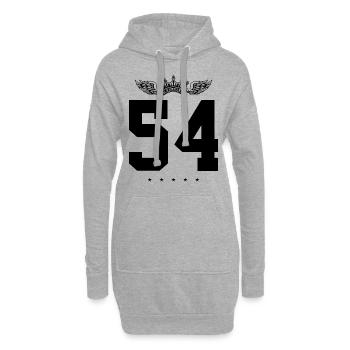 54 Couronne de numéros - Sweat-shirt à capuche long Femme - gris chiné - Devant