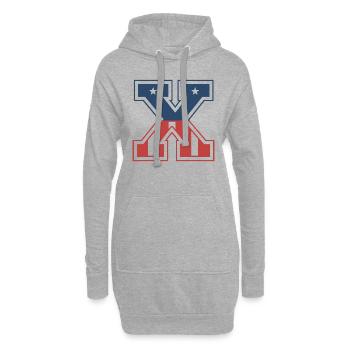 Lettre X États-Unis - Sweat-shirt à capuche long Femme - gris chiné - Devant