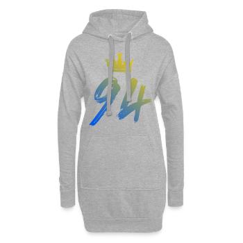 94 Couronne numérique - Sweat-shirt à capuche long Femme - gris chiné - Devant