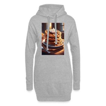 Tas de crêpes - Sweat-shirt à capuche long Femme - gris chiné - Devant
