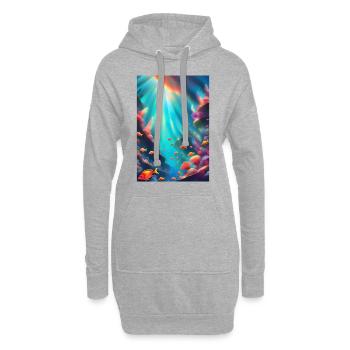 Unterwasser-Korallenriff - Hoodie-Kleid - Grau meliert - Vorne