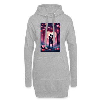 Baiser de la Saint-Valentin - Sweat-shirt à capuche long Femme - gris chiné - Devant