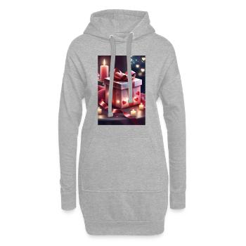 Schönes Geschenk - Hoodie-Kleid - Grau meliert - Vorne