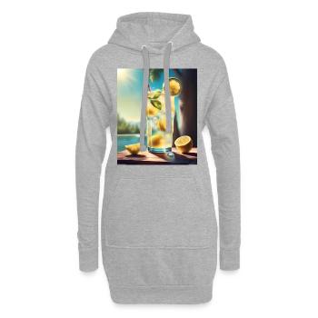 Süßer Zitronensaft - Hoodie-Kleid - Grau meliert - Vorne
