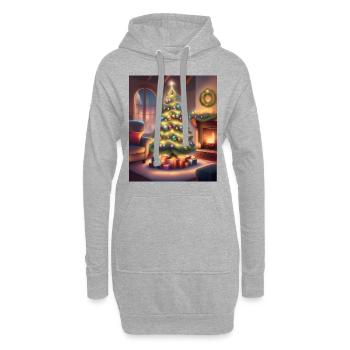 Noël à la maison - Sweat-shirt à capuche long Femme - gris chiné - Devant