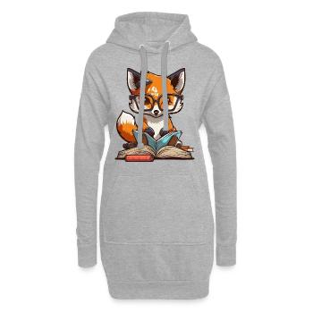 Buchhafter Fuchs - Hoodie-Kleid - Grau meliert - Vorne
